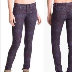 Free People Purple Tribal Print Jeans